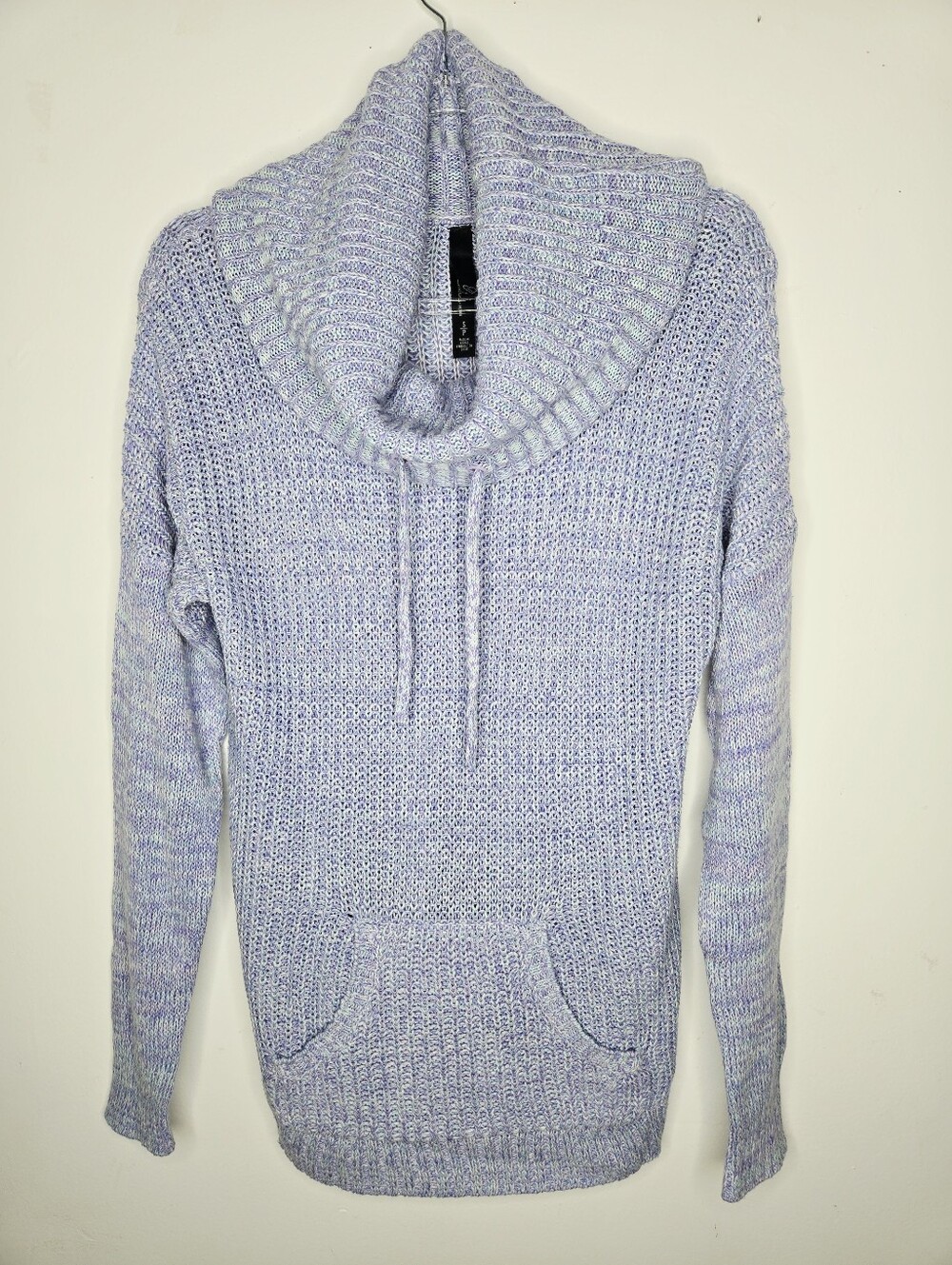 LLD Aeropostale Cowl Neck Sweater Size S Multicolor Lavender Cotton Pockets Cozy